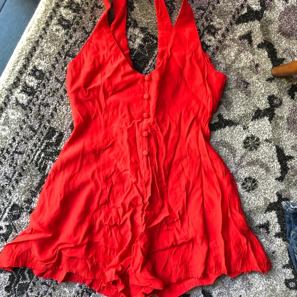 Motel Rocks Pants - Motel Rocks Bright Red Romper